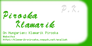 piroska klamarik business card